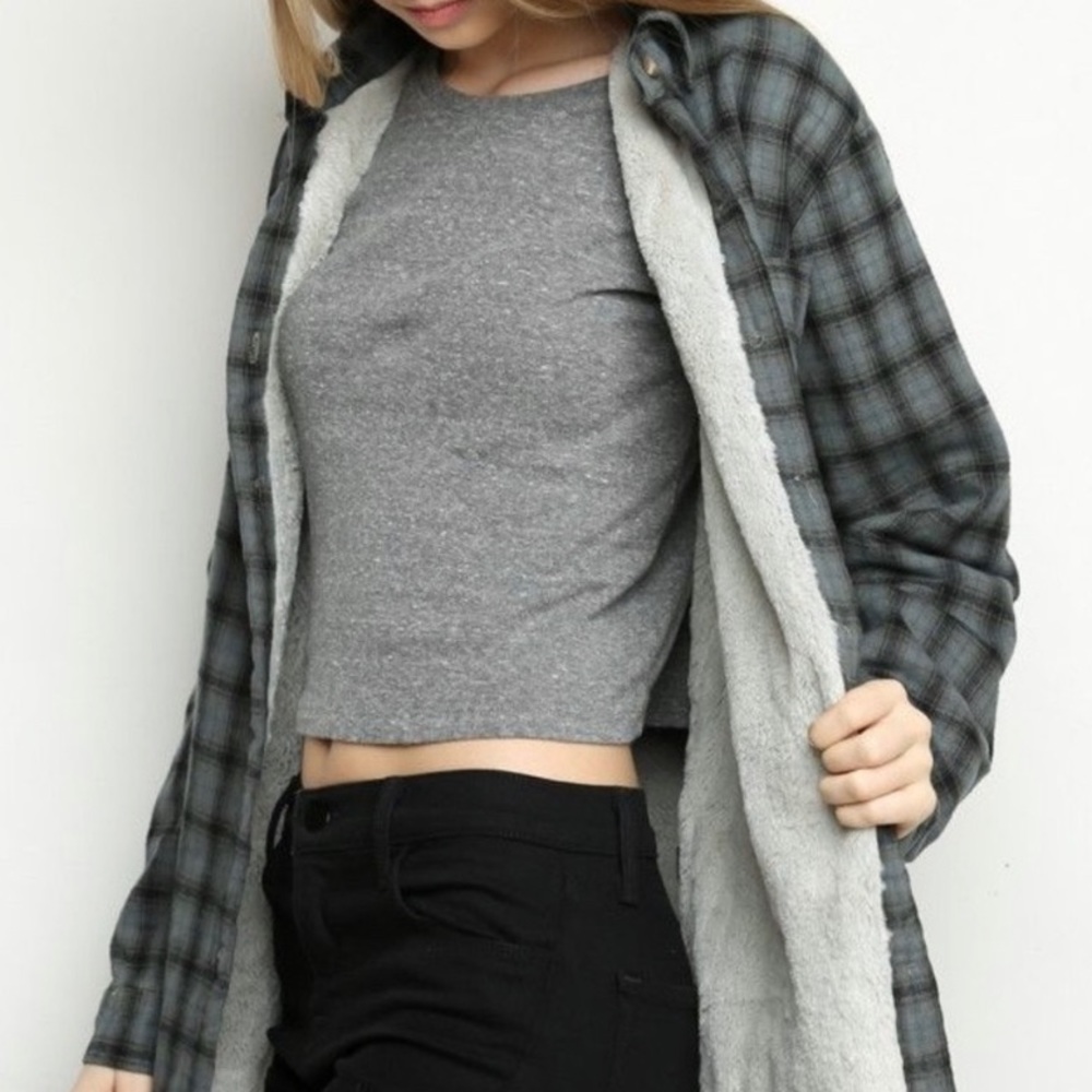 Brandy Melville Wylie Fur Lined Flannel Jacket
